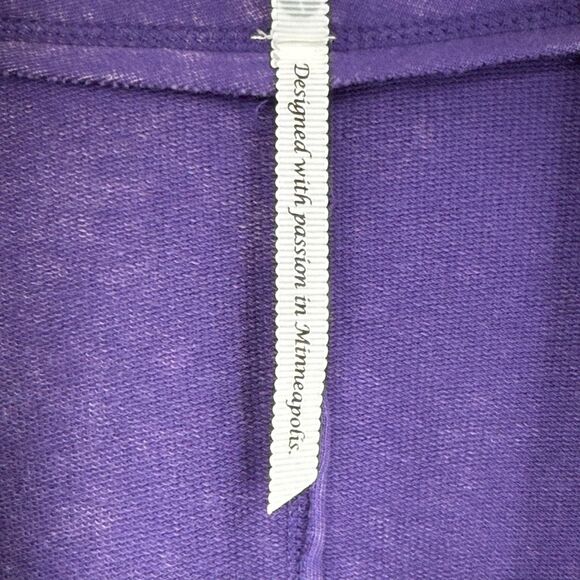 Leo & Nicole Purple Wash Draped Open-Front Cardigan Top Knit Sleeves Women Large - Picture 6 of 7